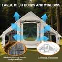 Inflatable Tent with Skylight, Quick Setup Blow Up Tents with Pump, Hot Tent with Stove Jack, 4 Seasons Waterproof Oxford Inflatable Camping House for Adult 4-6 Person, 118x83x78"
