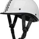 TRIANGLE German Style Motorcycle Half Helmet with Short Visor, DOT Approved Comfortable Skull Cap for Men & Women, Retro Open Face Motorbike Helmet for Cruiser Scooter Moped Street Bike