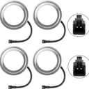 4 Pack 12V DC 1.5W Range Hood Lights with SM Socket Male Head Round 68mm 6500K Plastic, Hole Closet Stove LED Light Recessed, Bright White Kitchen Range Hood Light Bulbs Replacement