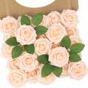 N&T NIETING Artificial Flowers, 25Pcs Fake Flowers Roses Foam Roses with Stems Perfect for Valentines Day DIY Wedding Bouquets Centerpieces Bridal Shower Party Home Flower Arrangement Decorations (Blush)
