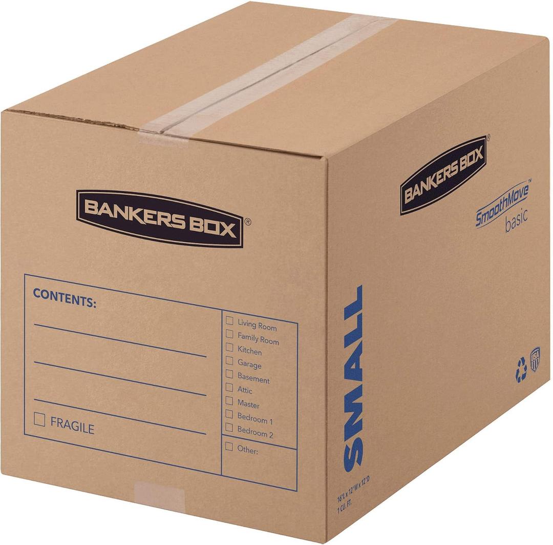 Bankers Box 7-Pack Large Moving Boxes, Pre-Printed