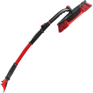 Mallory 14186ML Maxx-Force 52 Extendable Snowbrush for Car and Ice Scraper Crossover Snow Tool, Red