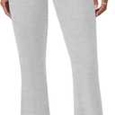 Flare Leggings for Women Fold Over Yoga Pants Stretch Bell Bottom Y2K Lounge Casual Sweatpants (X-Large, Light Grey)