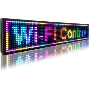 P10 Programmable LED Sign 39"8", Outdoor Indoor WiFi Controll Led Scrolling Message Board, Digital Display for Store Advertising Open Sign, Menu Board for Bar Restaurant, Custom Banner Word, 40''x8''