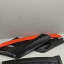 WFLNHB Universal Front Bumper Lip 4 Pieces Kits Spoiler Splitter 2 Layer Lip Glossy Black with Red Tongue