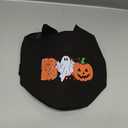 Lamyba Halloween Trick or Treat Bags for Kids,Reusable Treat Bucket Candy Buckets & Tote Bags for Halloween Parties,Cute Boo Basket with Ghost Design, Black