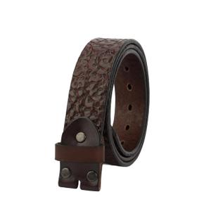 HQZBPT Men's Full Grain Leather Belt Vintage Distressed Style with Snap-On Strap 1 1/2" One Piece Leather no buckle (Coffeecolor, XL-47 for 41" waist) (XL)