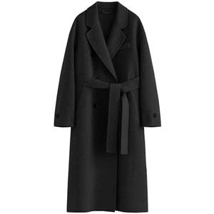 Peaceglad Womens Pea Coats Fall Long Trench Coat Double Breasted Button Down Lapel Belted Peacoat S