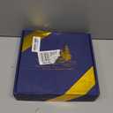 9" Oak Bathroom Vanity Tray Turntable for Perfume Candle, Round Wooden Decorative Tray for Kitchen Sink Countertop Organizer, Bathroom Counter Organizer for Skincare Makeup, Farmhouse Black Gold