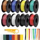 22 AWG Stranded Wire Spool, 16.5ft Each in 8 Colors - Silicone Electrical Tinned Copper Wire, 22 Gauge Flexible Hook Up Wire Kit for DIY, Automotive, Home, and Power Wiring