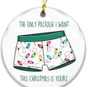 2 x Funny Adult Ornament 2025  The Only Package I Want This Christmas is Yours Holiday Dcor  Hilarious Romantic Gag Gift for Couples, Friends, Men, Boyfriend, White Elephant Gift Ornament