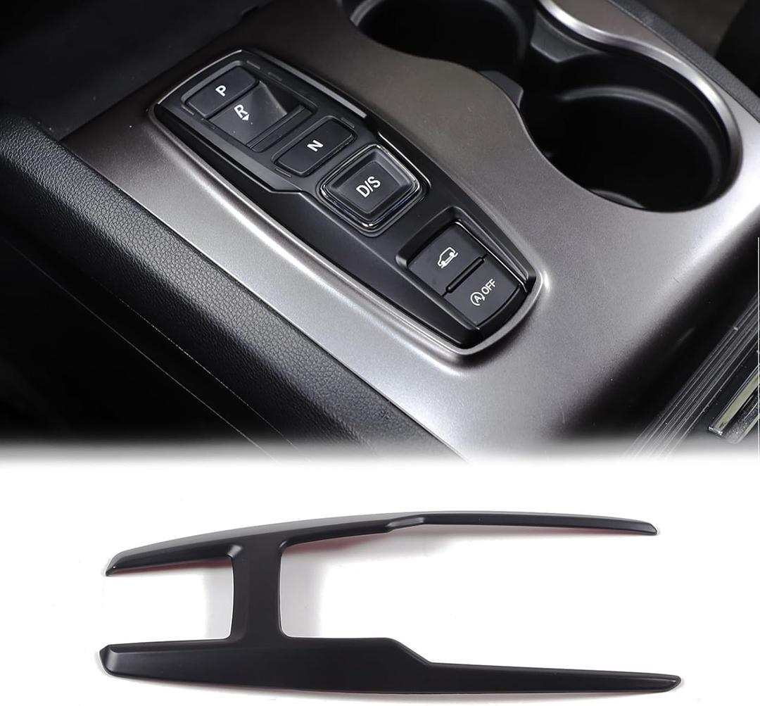 Gear Shift Button Frame Trim for Honda Pilot 2016-2022/ Ridgeline 2020-2023/ Passport 2019-2023, ABS Material Car Gear Shifter Button Panel Cover Decoration Accessories (Matt Black)