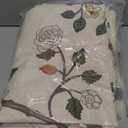 ISAENNE French Beige Linen Semi Blackout Curtains with Grommets,Western Floral Pattern Decor Cottage Curtain for Kitchen Living Room Bedroom Window,2 Panels 65 Inches Wide by 63 Inches Long -Flora