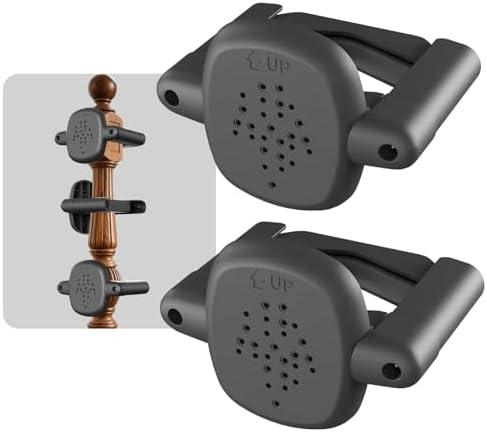 BBsecure Baby Gate Banister Adapter, Wall to Banister Mounting Kit for Baby Gates, 2 Pack No Hole Stairway Safety Adapter, Compatible with Mesh & Metal Gates on Posts 1.5"–3.5" Wide, Black