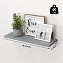 WOPITUES Wood Floating Shelves Set of 6, Shelves for Wall Decor, Farmhouse Shelf for Bedroom, Bathroom Storage Shelves, Book Shelves for Living Room,Grey