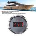 Marine Voltmeter, Waterproof Antifog LED Digital Battery Voltage Gauge, 2in Universal Stainless Steel Volt Gauge with Smart Alarm for Car, Boat, Auto, Marine(White)