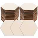 10 Pcs Unfinished Hexagon Wood Pieces Blank Wooden Hexagon Shape Cutouts Natural Wooden Tile Slabs Cutouts Slices for DIY Crafts Coaster Holiday Wall Home Decoration Painting Staining,3.5 x 3.1 Inch