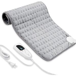 Heating pad Electric Heat Pad for Back Neck Shoulder Knee Arms Legs- Electric Heat Pads with 6 Heat Settings -Auto Shut Off (3317, Silver Gray)