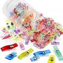 Hamosky Multipurpose Sewing Clips,3 Sizes, 1.06'', 1.38'', 2.2'' Plastic Clips for Sew Binding,Crafts,Paper Work and Hanging Little Things (120PCS (60 Small+30 Medium+30 Large))