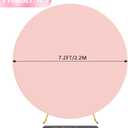 Wokceer 7.2FT Round Backdrop Cover Round Arch Covers Blushing Pink Spandex Circle Balloon Arch Backdrop Cover for Wedding Birthday Party Baby Bridal Shower Decor