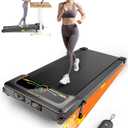 Walking Pad Treadmill, WALKWAKE 8% Incline Walking Pads, Compact Under Desk Treadmill for Home, 330lb Capacity 2.5HP Running Machine for Walking Jogging with LED Display (Dark Yellow)