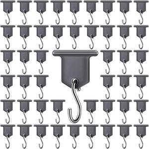 Rv Awning Hooks for Lights Camping Awning Accessory Hangers S Shaped Hooks Set Rv Party Light Hangers for Christmas Party Camping Tent Indoor and Outdoor Supplies (Grey and Silver,22 Pairs)