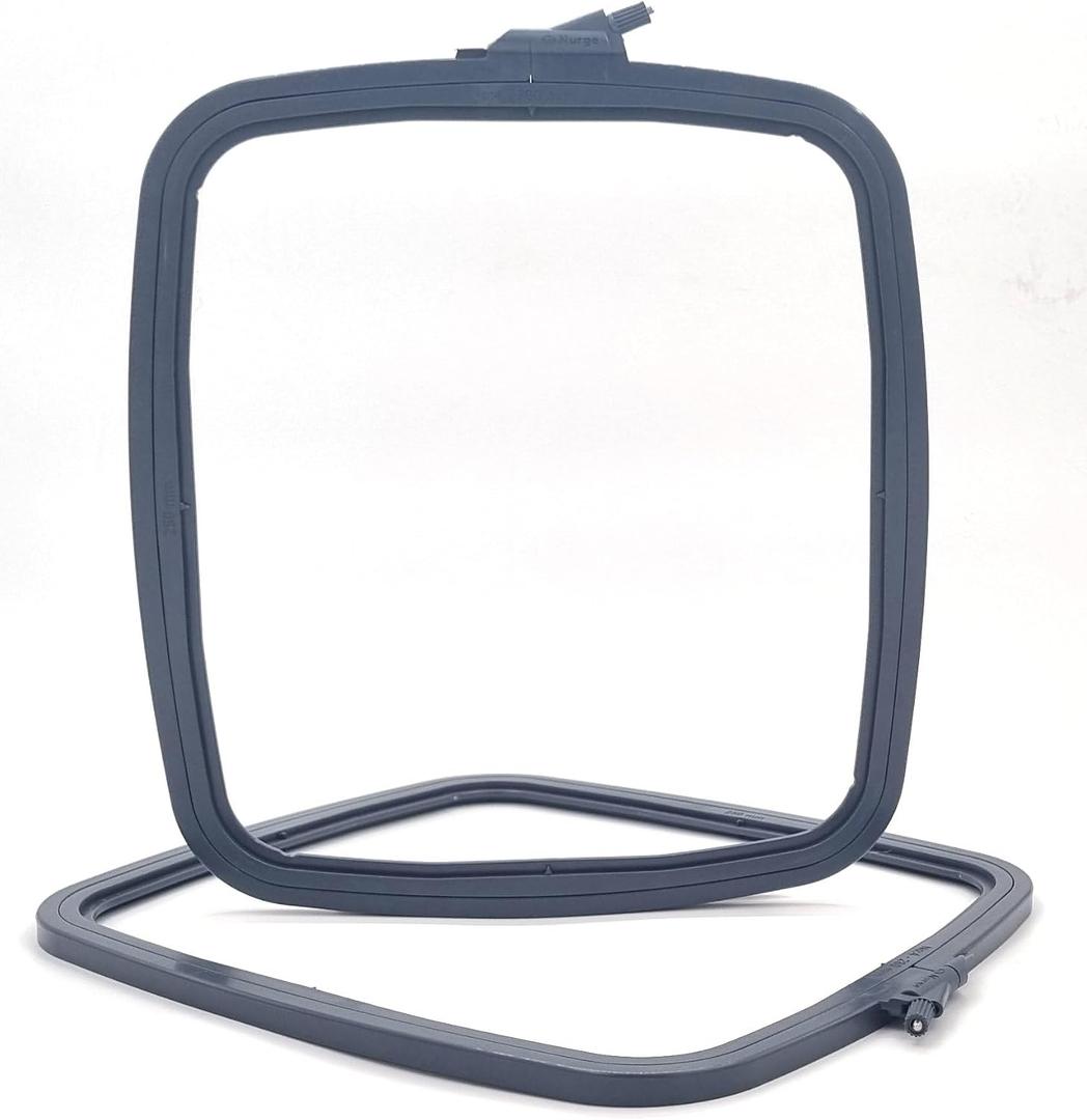 Nurge Square Embroidery Hoop - Plastic Cross Stitch Frame for Needlepoint & Embroidery - Adjustable Craft Hoop - Anthracite - No:4 (Large)
