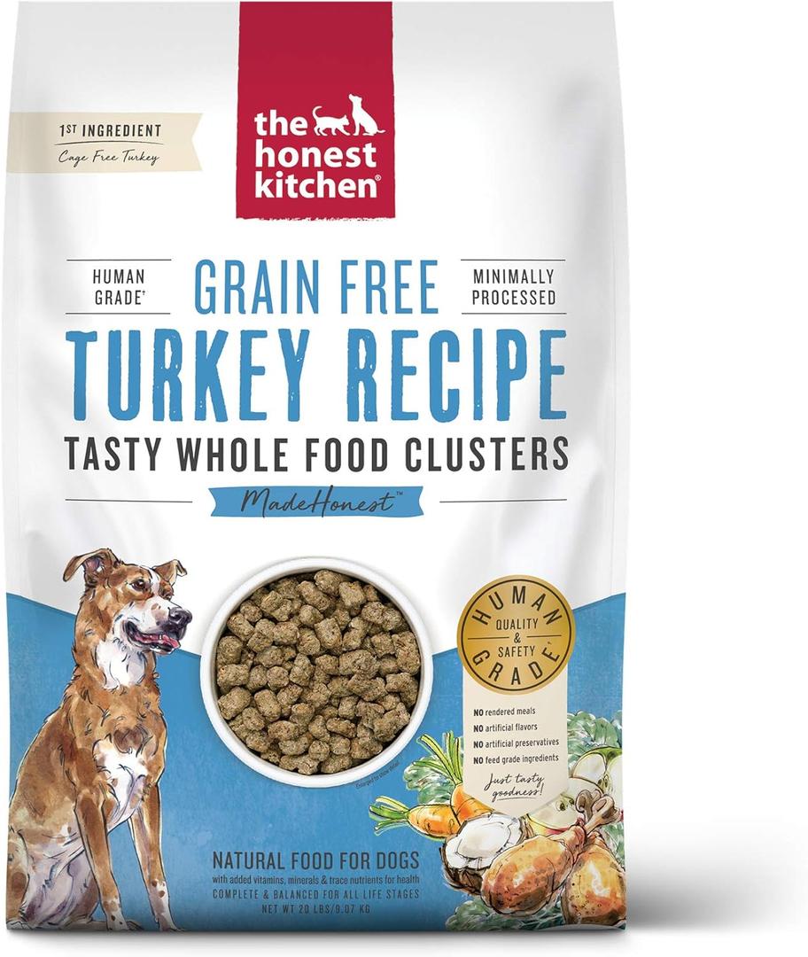 The Honest Kitchen Whole Food Clusters Grain Free Turkey Dry Dog Food, 20 lb Bag (20 Pound (Pack of 1))