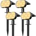 NYMPHY Solar Lights Outdoor Waterproof IP68, 56 LED 3 Lighting Modes Solar Powered Garden Yard Spot Solar Lights for Outside Landscape- 4 Pack (Warm White)
