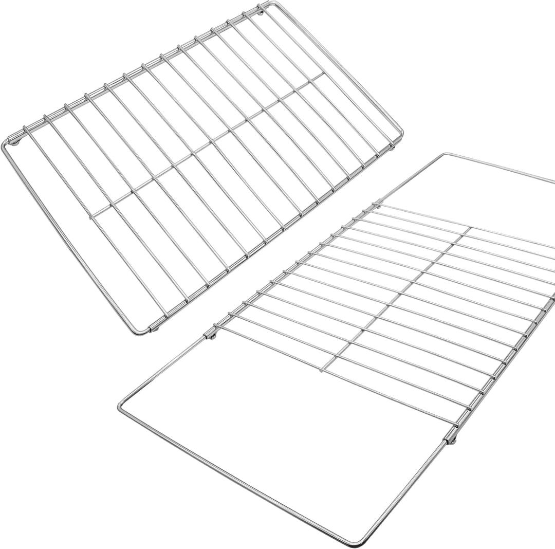 2Pack Adjustable Extendable Oven Rack, Wire Racks, Universal Telescopic Oven Cooker Shelf Rack For Whirlpool Frigidaire GE Kenmore Ovens. Adjusts from 14.5 Inches - 25.5 Inches Wide.