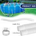 1.25 Inch Pool Pump Replacement Hose, 41 Above Ground Pool Filter Hose with Clamps, Compatible with 607 & 637 Filter Pumps, 32mm Pool Hose Set (2 Pack Blue)