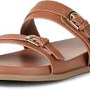 The Drop Women's Avona Two Strap Slide Sandals (8, Cognac)
