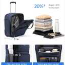 LUGGEX Underseat Carry On Luggage with Wheels, UDK-Plus Large-Capacity Lightweight Soft Sided Personal Item Suitcase for Short Trips (UX-Plus, Blue Black, 16 Inch)