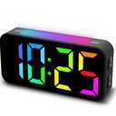 Topski Loud Alarm Clocks for Bedrooms Heavy Sleepers, Plug-in Digital Bedside Clock with RGB Night Light, Large Display, Dual Alarm, Snooze, Dimmable, 3 Volumes