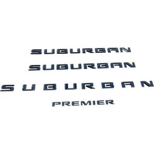 Door Rear Tailgate Emblem Badge Replacement for 2021-2024 Suburban Premier 4pcs (Gloss Black)