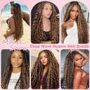 P4/27 Highlight BlondeHuman Braiding Hair for Boho Braids 150g 3 Bundles 34 34 34 Inch Brown Deep Wave Bulk Hair P4/27 Curly Human Hair Extensions for Braids Wet and Wavy Braid