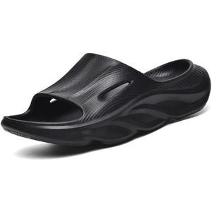 VIYEAR Womens Mens Recovery Slides with Comfortable Plantar Fasciitis Arch Support,Unisex Orthotic Walking Thick Cushion Sport Sandals Reduces Stress on Feet (Black)