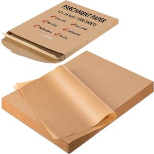 1000 Pcs 12x16 Inch Unbleached Parchment Paper Sheets, Bulk Precut Parchment Paper for Baking, Non-stick Flat Baking Sheets for Cookies, Cooking, Grilling, Air Fryer, Steaming, Oven