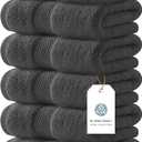 White Classic Luxury Charcoal Hand Towels - Soft 100% Turkish Cotton | Highly Absorbent Hotel spa Bathroom Towel Collection | 16x30 Inch | Set of 6 (07: Charcoal Gray)