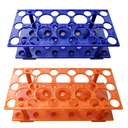 Test Tube Rack, Centrifuge Tube Holder (2 Pack  Blue and Orange) for 10ml, 15ml, 50ml, Detachable Plastic Stand, 28 Well