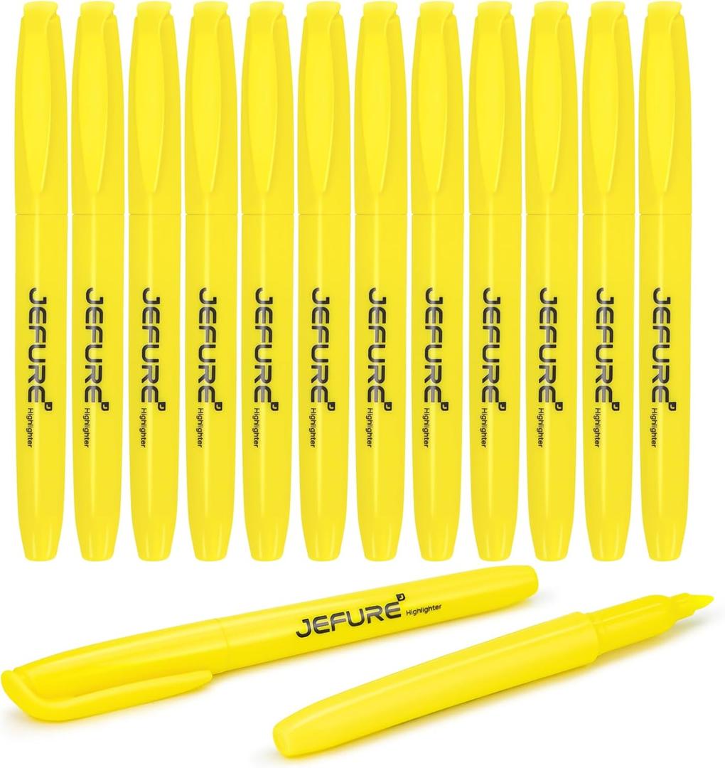 12 Pcs Highlighters, Chisel Tip, yellow Bible Highlighters Bulk - Quick Dry, Ideal for Studying, Note-Taking, School Supplies for Teachers