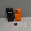 SSLOTSCASE for iPhone 17 Pro Max Case with 2X Privacy Screen Protector, Credit Card Holder & Stand & Slide Lens Cover & Kickstand, Military-Grade Heavy Duty Phone Cover for iPhone 17 Pro Max, Orange