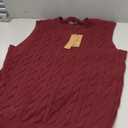 PJ PAUL JONES Men's Sweater Vests V Neck Cable Twist Knit Sleeveless Vests Casual Pullover Sweater (Large, Wine Red)