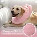 IDOMIK Dog Recovery Collar, Waterproof Soft Dog Cone After Surgery, Comfy Protective Elizabethan Collar Alternative for Dogs Cats, Adjustable Pet Neck Donut Cone Anti-Licking Biting Wounds,Pink,M (Pink, M)