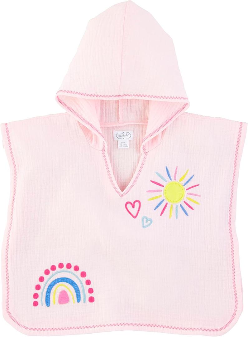 Mud Pie Baby Girls Poncho (medium | 2T-3T, Rainbow)