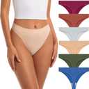 Jo & Bette Seamless Thongs for Women - High Waist Panties 6 Pack - Thong Underwear Pack Breathable No show Sports (XL)