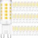 24 Pack G9 LED Light Bulb for Chandelier 40W Equivalent 4000K Natural White | Halogen Replacement, T4 Bi Pin G9 Ceramic Base, 4W LED, 400LM 120V Non-Dimmable, CRI85+, 360° Beam Angle for Crystal Lighting