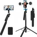 Auto Face Tracking Selfie Stick Tripod with Fill Light, 360 Rotation & Gesture Control, 70.9" Selfie Stick Tripod for iPhone with Remote for for TikTok/Vlog/Live Stream/Video Recording