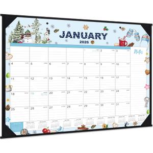 2026 Desk Calendar - Large Desk Calendar 2026, Jan.2026 - Dec.2026, 22" x 17", 12 Months Desktop Calendar 2026 with Corner Protectors, Desk Pad, Large Ruled Blocks - 12 Different Themes