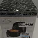 Elite Gourmet EAF2612D Personal 2.1Qt Compact Space Saving Programmable Hot Air Fryer, Oil-Less Healthy Cooker, Timer & Temperature Controls, 1000W, Black